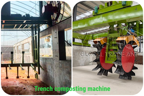 trench composting machine for organic waste disposal