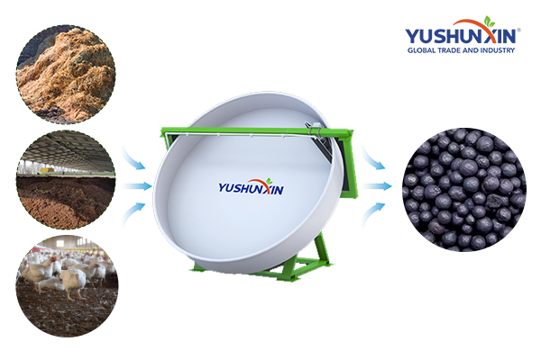 Chicken manure biofertilizer disc granulators